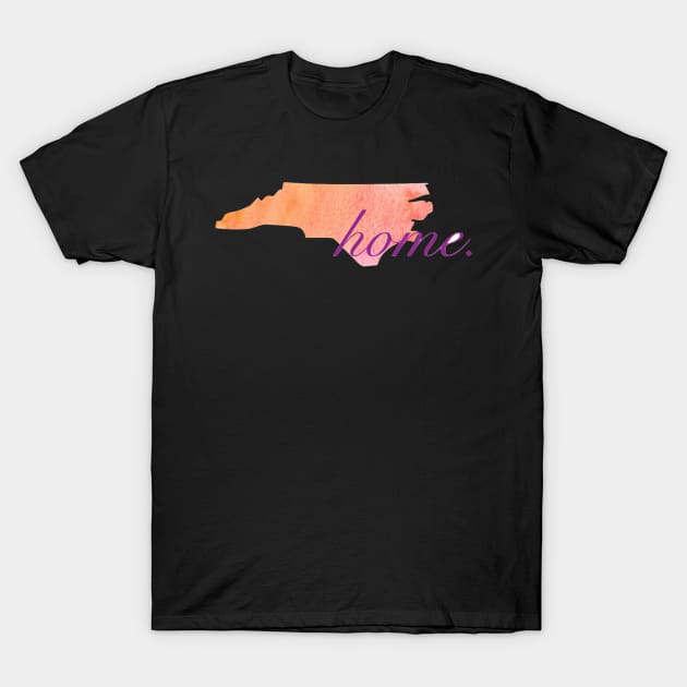 North Carolina Home Watercolor Pink Orange T-Shirt by jrepkin